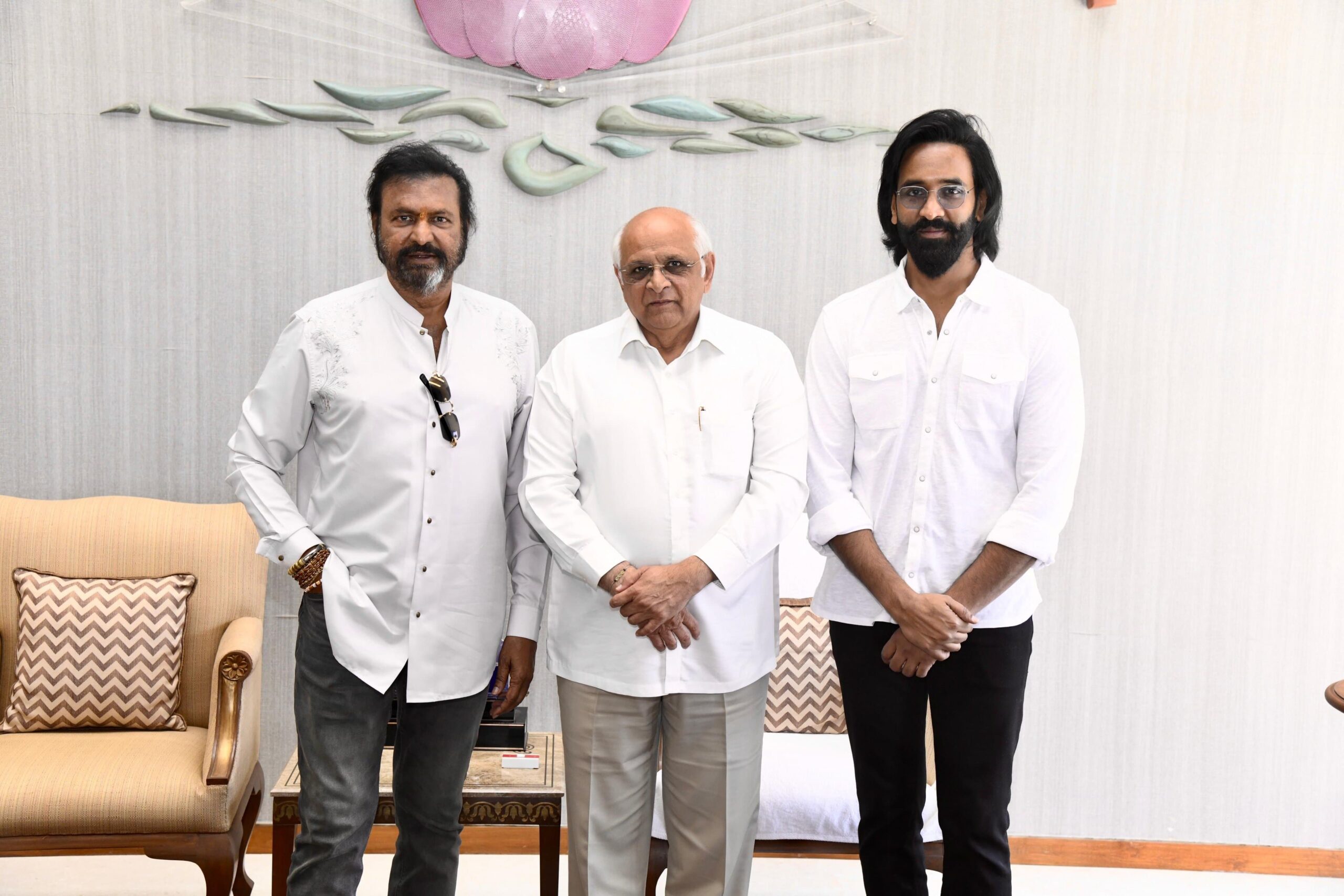 Dr.Mohan Babu & Vishnu Manchu Meet Hon’ble Chief Minister of Gujarat, Shri Bhupendra Patel