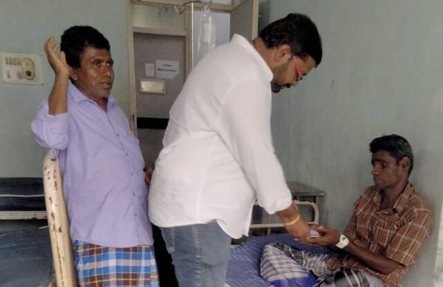 తెలుగుదేశం పార్టీ నాయకుడిని పరామర్శించిన యువ నాయకుడు పైనేని మురళి