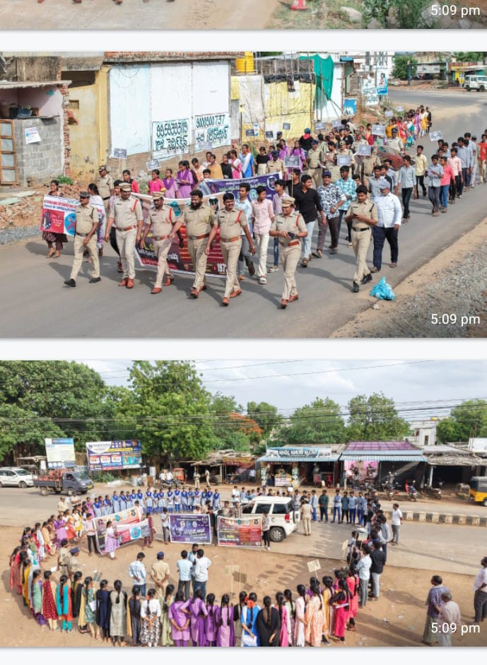 మారకద్రవ్యాలకు యువత దూరంగా ఉండాలి అంటూ ర్యాలీ నిర్వహించినకలిగిరి సర్కిల్ ఇన్స్పెక్టర్ వెంకట్ నారాయణ ,