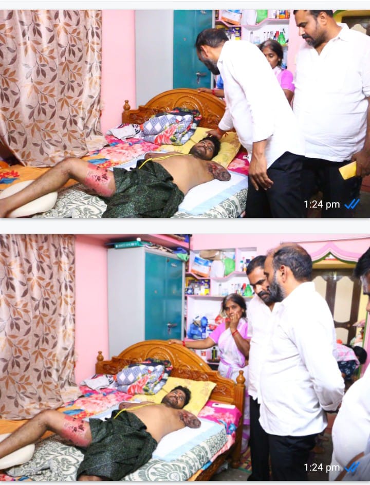 ప్రమాద బాధితుడికి ఎమ్మెల్యే శ్రీ కాకర్ల సురేష్ పదివేల రూపాయలు ఆర్థిక సహాయం..!