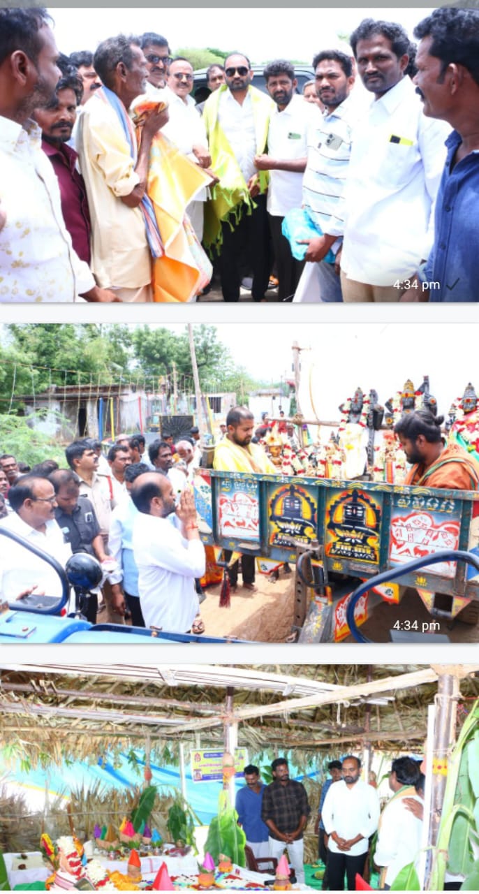 సీతా రామలక్ష్మణ సమేత హనుమాన్, పట్టాభి రామచంద్రస్వామి విగ్రహ ప్రతిష్ట శిఖర కలశ మహా కుంభాభిషేకంలో పాల్గొన్న ఎమ్మెల్యే కాకర్ల సురేష్..!